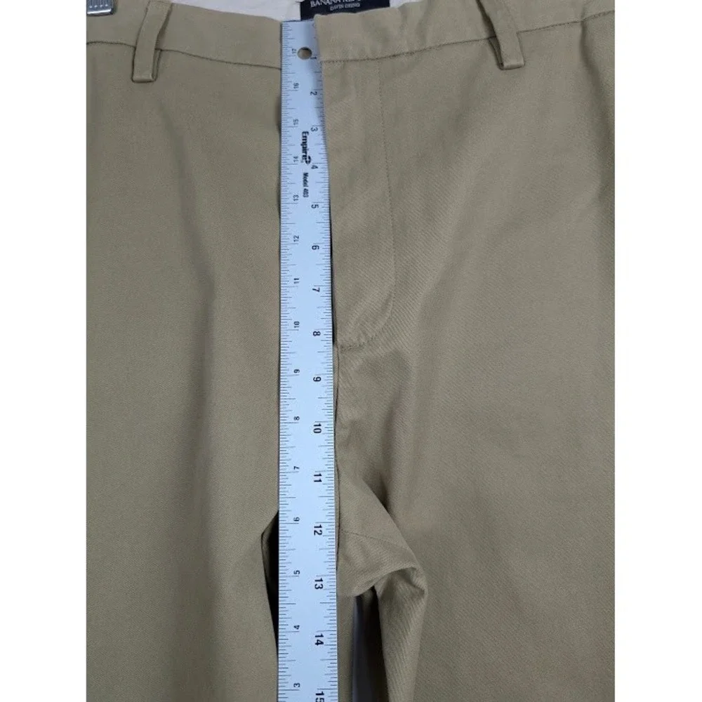 Banana Republic Gavin Chino Pants Men 35x32 (Fits 36x32) Tan Straight Leg Cotton